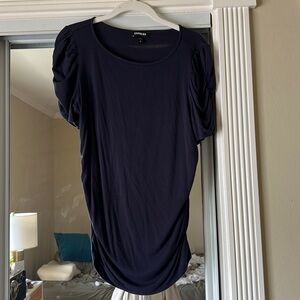 Express Women's Crew Neck Short Sleeve Cinched Sides Tee